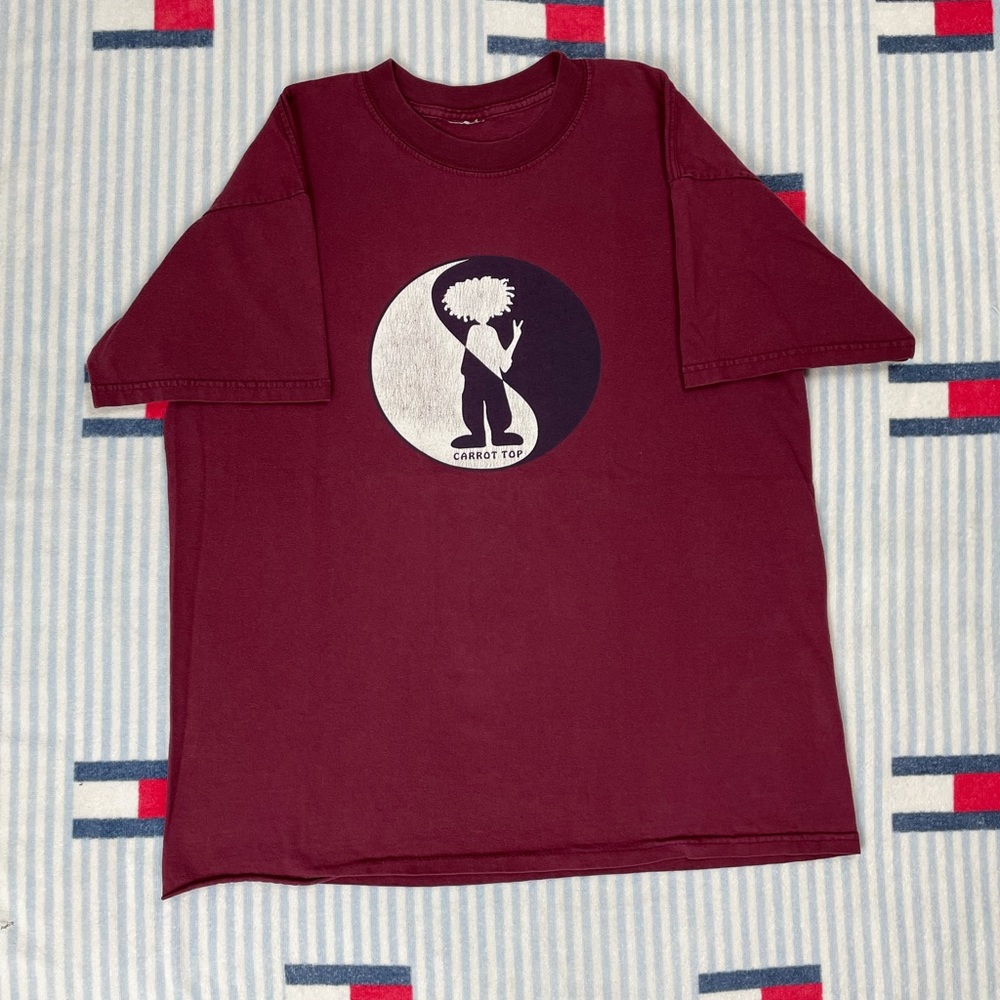 Vintage Carrot Top Ying Yang peace sign short sleeve tee shirt